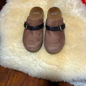 Dansko Melanie Brown Suede Clogs